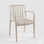 EDG Enzo De Gasperi Chaise Rayures Ivoire Polypropylène