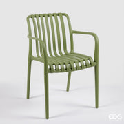 EDG Enzo De Gasperi Chaise Rayures Sauge Polypropylène