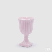 Vase tulipe coupe avec pied EDG Enzo De Gasperi H 30 cm P 19 cm Rose clair