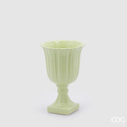Vase tulipe coupe avec pied EDG Enzo De Gasperi H 30 cm P 19 cm Vert clair