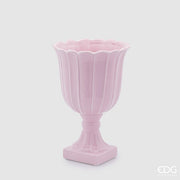 Vase tulipe coupe avec pied EDG Enzo De Gasperi H 35 cm P 24 cm Rose clair