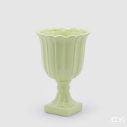 Vase tulipe coupe avec pied EDG Enzo De Gasperi H 35 cm P 24 cm Vert clair