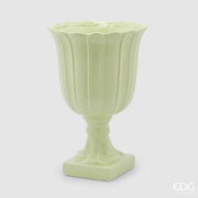 Vase tulipe coupe avec pied EDG Enzo De Gasperi H 41 cm P 27 cm Vert clair