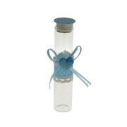 Tube à essai rond en verre pour bomboniera ETM, H 12,5 cm, bleu clair, 12 pièces
