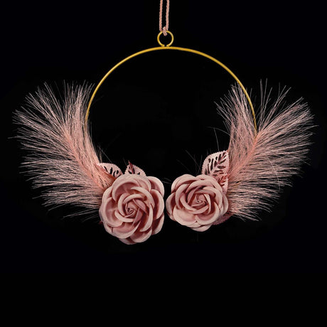 etm etm decoro cerchio 2 fiori d 20 25 cm rosa ean 8059793668418