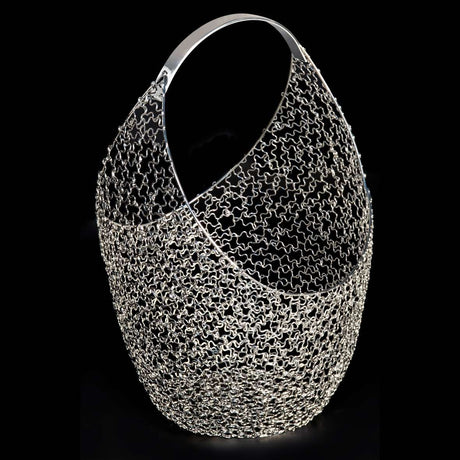 etm etm scintil cesto con manico 22 x 23 cm h 36 cm argento ean 8059793667602