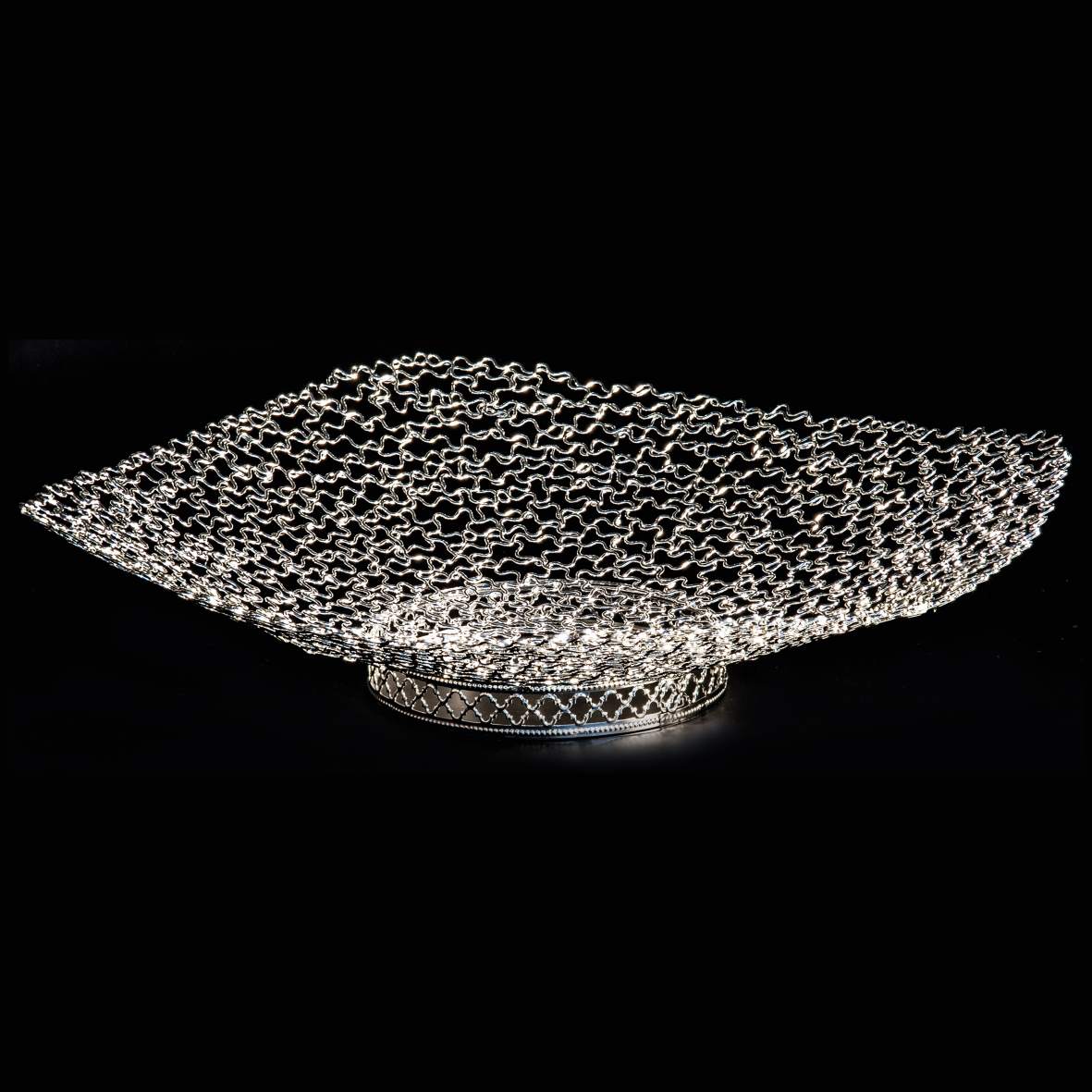 etm etm scintil piatto con piede d 30 cm h 7 cm argento ean 8059793667565