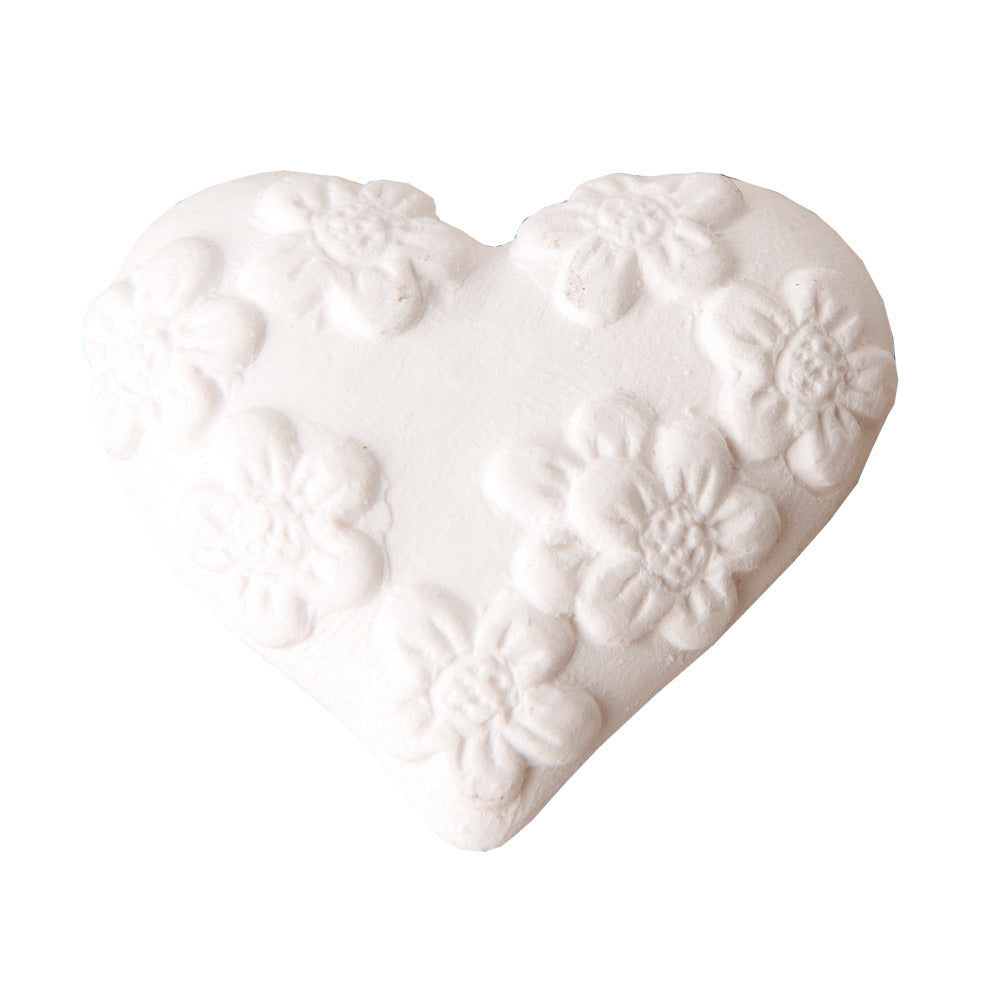 Decora bomboniere e segnaposto con il gesso cuore fiori Etm, bianco opaco, 3,5 cm, conf. 12 pz. Personalizzabile, dettaglio raffinato.