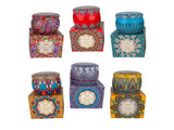 Etm Mosaïque Bougie Boîte Métal Décorée 8cm 6 Couleurs