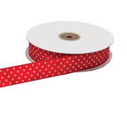 Ruban satin double ETM à pois 10 mm 50 m Rouge