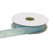 Ruban satin double ETM à pois 25 mm 50 m Bleu clair