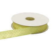 Ruban satin double ETM à pois 25 mm 50 m Jaune