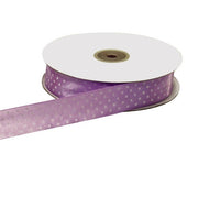 Ruban satin double ETM à pois 25 mm 50 m lilas