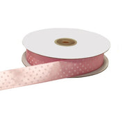 Ruban satin double ETM à pois 25 mm 50 m Rose