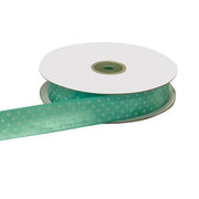 Ruban satin double ETM à pois 25 mm 50 m Tiffany