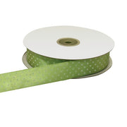 Ruban satin double ETM à pois 25 mm 50 m Vert