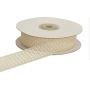Ruban organza ETM à pois 10 mm 50 m Ivoire
