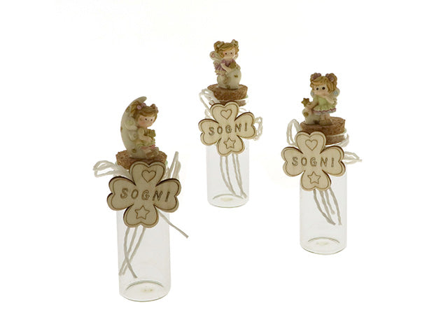 Etm Éprouvette Porte-Dragées Verre Bouchon Liège Statuette Résine