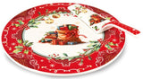 fade fade cadeaux piatto torta natalizio con paletta d 30 cm rosso ean 8016175589723