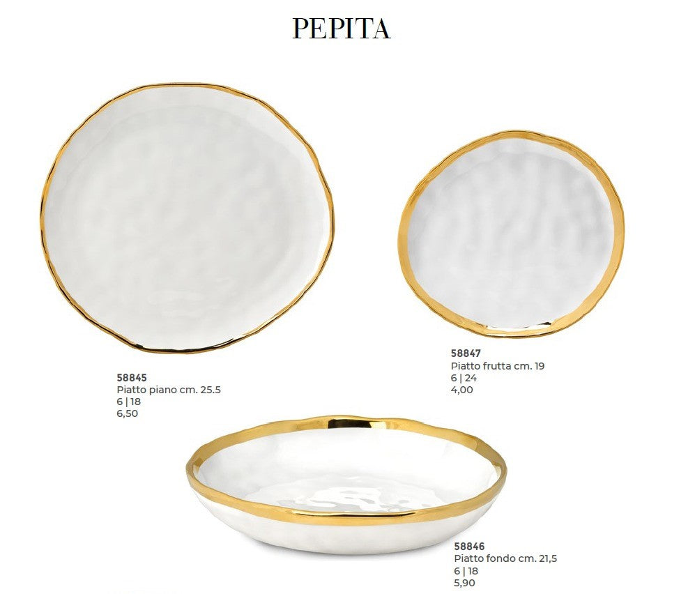 fade fade pepita piatto fondo d 215 cm porcellana bianco oro ean 8016175588467