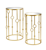 fade fade set 2 tavolini malibu orione 38 x 66 cm 33 x 58 cm oro ean 8016175574248