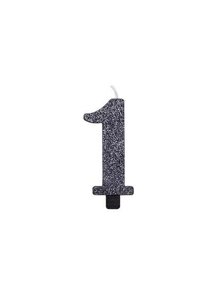 givi italia candelina glitter nero numero uno 9 5 cm
