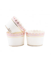 Givi Papier pour cupcakes (20 pièces) - Impression rose et or 5x4.5 cm