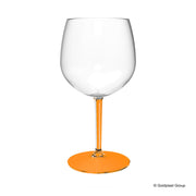 Verre tonique ballon Gold Plast + tige orange transparente 582 ml