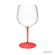 Verre tonique ballon Gold Plast + tige rouge transparente 582 ml