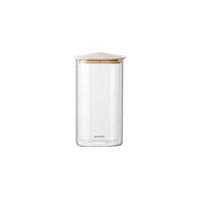 Bocal rectangulaire GUZZINI Fresh &amp; Style 1300 ml, couvercle en verre beige