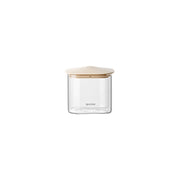 Bocal rectangulaire GUZZINI Fresh &amp; Style 600 ml, couvercle en verre beige