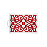 guzzini guzzini vassoio rettangolare natalizio harmonia melamina san con manici 335 x 54 cm table decor bianco rosso ean 8008392412601