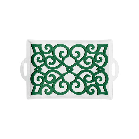 guzzini guzzini vassoio rettangolare natalizio harmonia melamina san con manici 335 x 54 cm table decor bianco verde ean 8008392412625