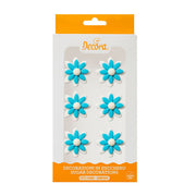 Karma Marguerites Bicolores Bleu Ciel Sucre 6 pces