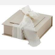 L'Arcolaio Boîte Lisse Porte-dragées 13 x 13 x 4 Cm Bonbonnière Tourterelle avec Chiffon 1 Pc