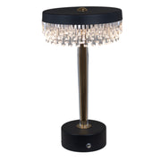 L'Arcolaio Lampe LED Kristal Ronde Ø 15 cm H 25,5 cm Noire