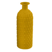 Bouteille en nid d'abeille mat 8,6 x 8,6 x 24,7 cm - Cadeau de mariage / Centre de table jaune