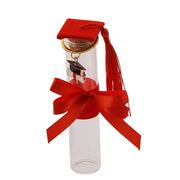 L'Arcolaio Éprouvette avec Porte-clés Cadeau H 12 cm Porte-dragées Diplôme Rouge 1 Pc