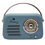 Le moulin à vin radio vintage Bluetooth 22 x 9 x 19 cm bleu.