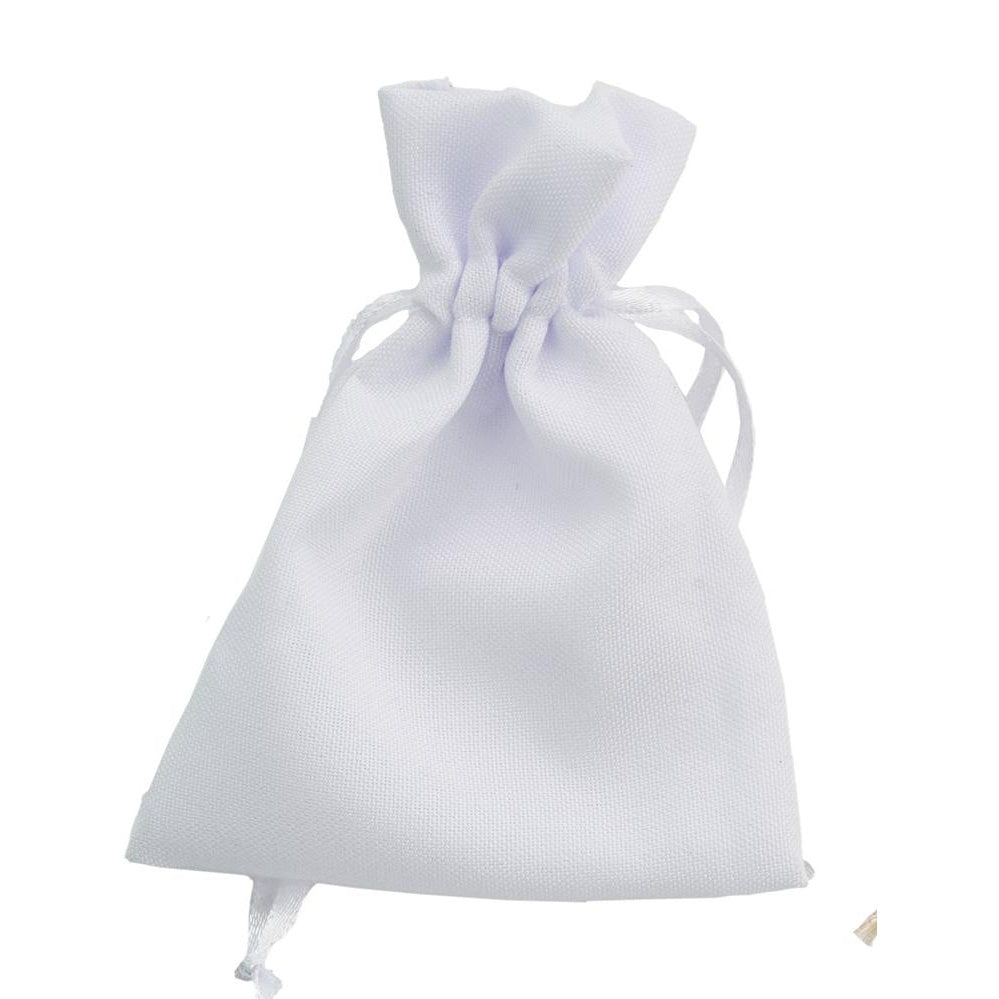larcolaio larcolaio sacchetto tessuto 9x12 cm portacanfetti bianco bomboniera elegante 12 pz ean 8054751444264