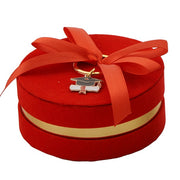 L'Arcolaio Boîte avec Porte-clés Porte-dragées de Remerciement pour Diplôme Rouge D 10 x 4 Cm 1 Pc