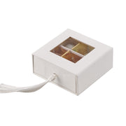 L'Arcolaio Boîte Dégustation Entoilée 8 x 8 x 4 Cm Porte-dragées Blanc 1 Pc