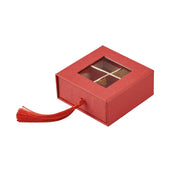 L'Arcolaio Boîte de Dégustation Entoilée 8 x 8 x 4 cm Porte-Dragées Rouge 1 pièce