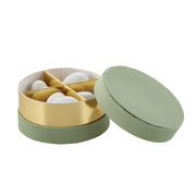 L'Arcolaio Boîte Ronde Drageoir D 8 Cm H 4 Cm Porte-Dragées Vert 1 Pc