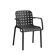 Chaise Ventotene avec Accoudoirs Noire en Polypropylène L'Arcolaio