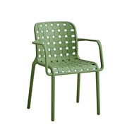 Chaise Ventotene avec Accoudoirs Vert Polypropylène par L'Arcolaio