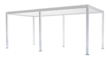 Pergola bioclimatica Vulcano 3x6 m bianca in alluminio, lamelle orientabili a manovella, garanzia 10 anni