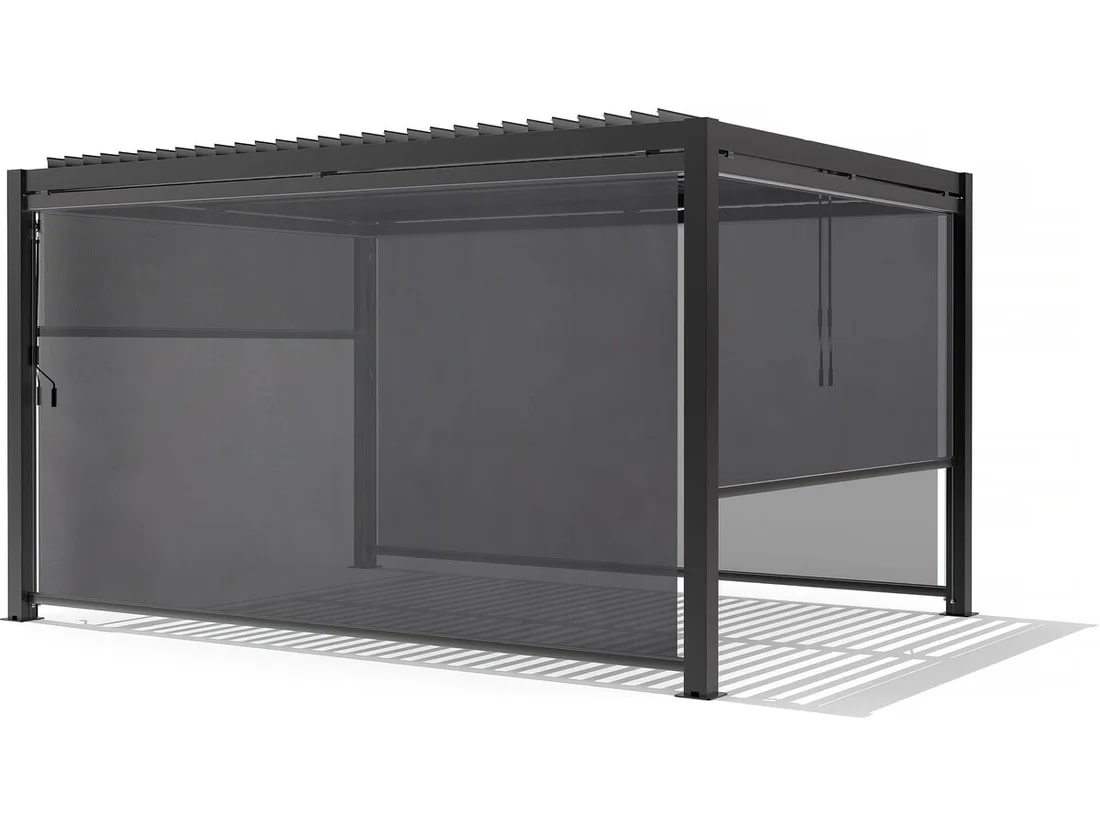 L'Arcolaio Store Occultant Auto-enroulable Pergola Textilène 3m Anthracite