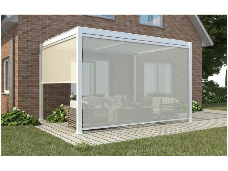 L'Arcolaio Store Occultant Auto-enroulable Pergola Textilène 4m Blanc