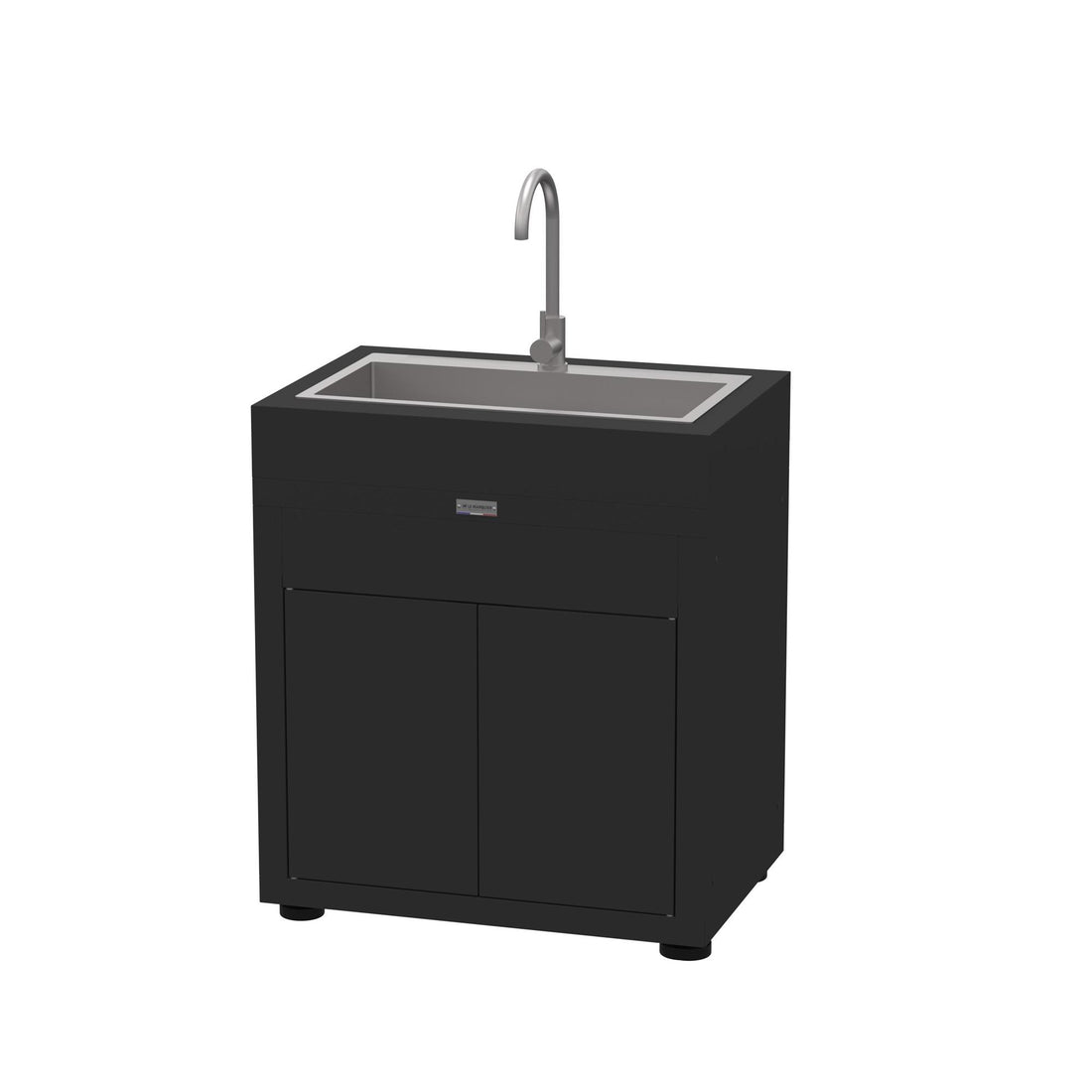 le marquier le marquier mobile cucina con lavabo e miscelatore integrato 80 x 55 cm nero modulo con lavello per plancha ean 3339380165793